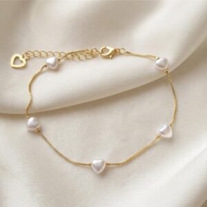 Pulseira pérolas coração