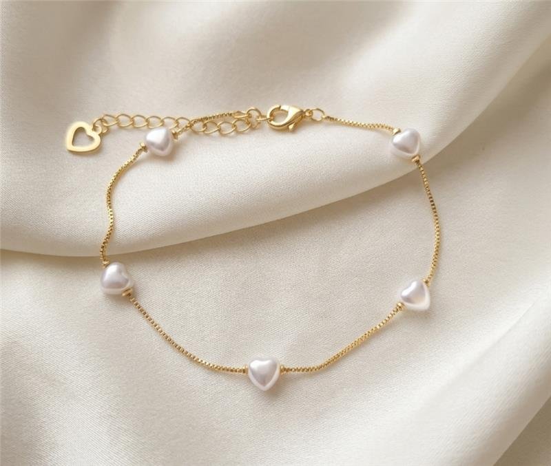 Pulseira pérolas coração