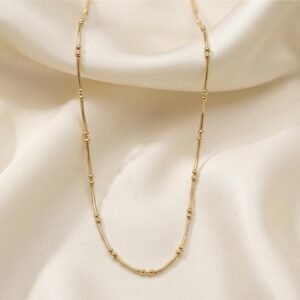 Colar corrente snake com esferas gold